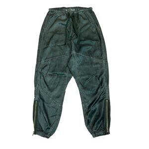 Rare Free City Satin Seam Parchute Joggers Green Zip Women's Medium Barrel